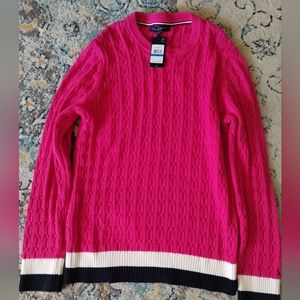 Tommy Hilfiger women's pink cable sweater xl